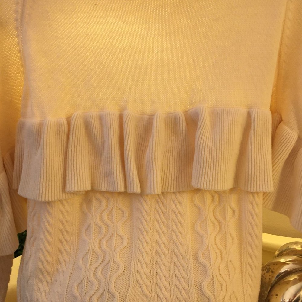 NWT Project Naadam Ivory Medium Ruffle Mock